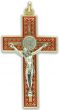 St. Benedict Straight Edge Baroque Inspired Crucifix - 3-1/8", Two-Tone & Red Enamel   (Minimum quantity purchase is 1)