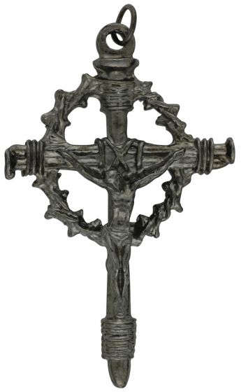  Crown & Nails Crucifix 2-5/16 inch - Gun Metal   (Minimum quantity purchase is 1)