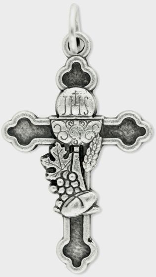   Holy Communion Cross - Silver Oxidized - 1 11/16"   (Minimum quantity purchase is 1)