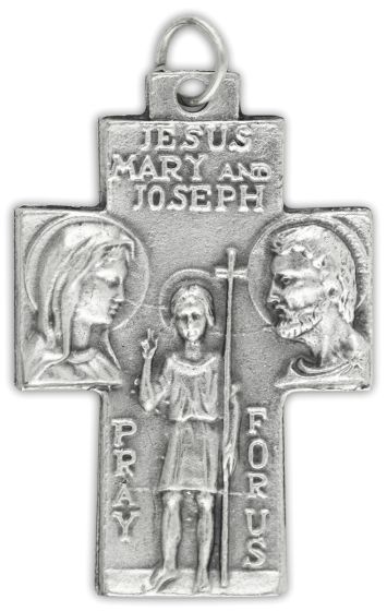 Holy Family / St Christopher Cross - 1 1/4 Inches   (Minimum quantity purchase is 2)