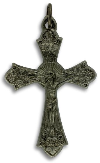   Grapes and Vine Crucifix - Gun Metal Finish  (Minimum quantity purchase is1)