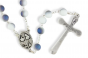  Our Lady of Fatima Rosary with 8mm Blue/White Sand Sparkling Beads - 20 1/2"  *  (Minimum quantity purchase is 1)