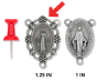 Ornate Oval Miraculous Medal Centerpiece - Silver Ox, 1.25"   (Minimum quantity purchase is 2)