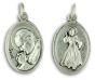 St Pope John Paul II Medal (Divine Mercy) - 1" Silver Oxidized, Made in Italy  (Minimum quantity purchase is 3)