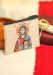  Christ the Teacher Full Color  Rosary Pouch with Gold Accents - 2.5 x 3"   (Minimum quantity purchase is 1)