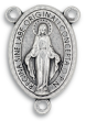Miraculous Medal Rosary Center (Latin) – 1" Oval Silver Oxidized, Made in Italy *  (Minimum quantity purchase is 3)