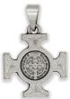 St Benedict Byzantine Cross Medal, Antique Silver - 5/8"  (Minimum quantity purchase is 2)