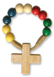 Single Decade Mission Pocket Rosary - Colored Wood Beads, Made in Italy *   (Minimum quantity purchase is 1)