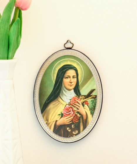  St Therese of Lisieux Oval Wall Plaque - 5 3/4"   (Minimum quantity purchase is 1)