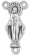 Blessed Virgin Mary Rosary Center - 7/8" Silhouette Silver Oxidized, Made in Italy * (Minimum quantity purchase is 2)