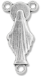 Blessed Virgin Mary Rosary Center - 7/8" Silhouette Silver Oxidized, Made in Italy * (Minimum quantity purchase is 2)