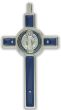 St. Benedict Straight Edge Crucifix, 3-1/4" (0.48 cm Thick) - Blue & Red Accents  *  (Minimum quantity purchase is 1)  