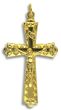 Faceted Triangular Crucifix – 1 7/8" Gold Plated, Made in Italy * (Minimum quantity purchase is 1)