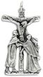 Calvary Crucifix with Mary & St John – 1 5/8" Silver Oxidized, Made in Italy  (Minimum quantity purchase is 1)