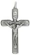 Classic Crucifix with Inlaid Bar Design – 1 3/4" Silver Oxidized, Made in Italy *  (Minimum quantity purchase is 2)