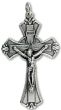 Straight Edge Crucifix with Flared Exterior – 1 7/8" Silver Oxidized, Made in Italy  * (Minimum quantity purchase is 1)