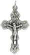 Fleur-de-Lis Crucifix – 1 1/2" Silver Oxidized, Made in Italy   (Minimum quantity purchase is 1)