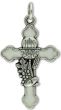  Small Holy Communion Cross - Silver Oxidized w/ White Enamel - 15/16"   (Minimum quantity purchase is 2)