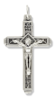 Fatima Crucifix with Vine Detailing - 1 1/2" Silver Oxidized, Made in Italy *  (Minimum quantity purchase is 2)