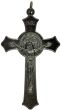  St. Benedict Flared Edge Crucifix - Gun Metal - 2" *  (Minimum quantity purchase is 1)