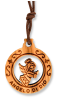  "Angel of God" Pendant in Latin on Olive Wood, Round - 1.25"  - Closeout Sale * (Minimum quantity purchase is 2)