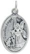  Guardian Angel / Cherub Angel Medal - Silver Oxidized Die Cast - 1"  Made in Italy   (Minimum quantity purchase is 1)