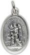 1" Spanish Guardian Angel Medal - Silver Ox, Oval - Closeout Sale *   (Minimum quantity purchase is 3)