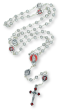 Our Lady of Guadalupe Metal Rosary - Silver Ox, Red Enamel, 15"- Includes 2-Tone Metal Case    (Minimum quantity purchase is 1)