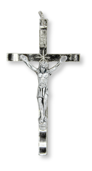 Crucifix with Hammered Posts - 1 15/16" (Minimum quantity purchase is 1)