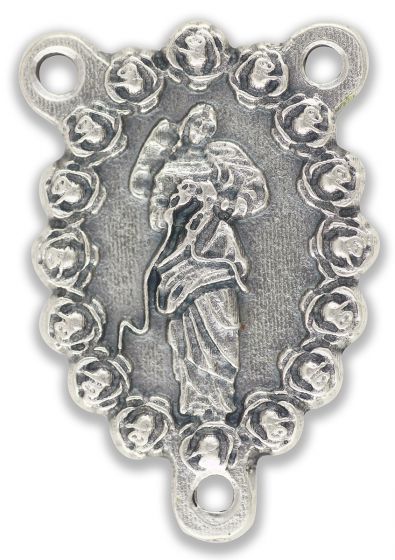  Our Lady Untier of Knots / Pray for Us Center Piece with a Border of Roses - 1"  (Minimum quantity purchase is 2)