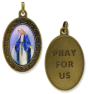  Our Lady of Grace Large Necklace/ Car Mirror Pendant - Bronze Finish 1 7/8" Color Medal with 22" Chain (Minimum quantity purchase is 1)