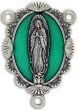  Our Lady of Guadalupe Ornate Center Piece with Green Enamel - 1 1/8 inch  (Minimum quantity purchase is 1)