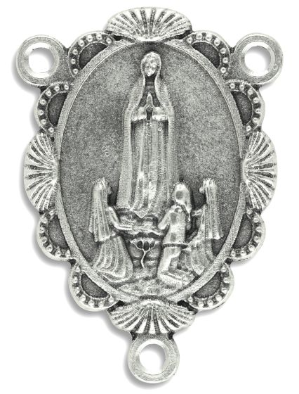 Our Lady of Fatima Scalloped Oval Centerpiece - Silver Ox, 1.25"   (Minimum quantity purchase is 1)