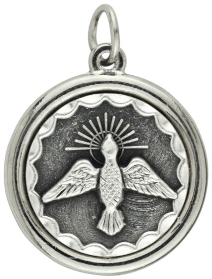 Holy Spirit / Holy Family Round Medal  - 1"  (Minimum quantity purchase is 1)