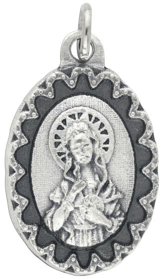 Immaculate Heart of Mary Medal with Scalloped Edge - 1 inch     (Minimum quantity purchase is 3)