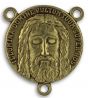Large Round Holy Face Center / 5 Wounds Rosary Center Piece - Bronze  (Minimum quantity purchase is 2)