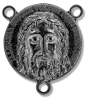   Large Round Holy Face Center / 5 Wounds Rosary Center Piece - Gun Metal finish 1" Diameter (Minimum quantity purchase is 2)