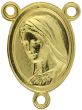   Small Divine Mercy  / Our Lady of Medjugorje Rosary Center - Gold Tone - 3/4"  (Minimum quantity purchase is 3)