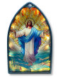 Risen Christ Stained Glass Tabletop Decor - 3.25"W x 5.5"H * (Minimum quantity purchase is 1) 