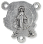 Our Lady of Grace Rose Rosary Center - 5/8" Silver Oxidized, Made in Italy  *  (Minimum quantity purchase is 3)