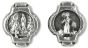 Our Lady of Lourdes Metal Rosary Beads - (10 mm, pkg 12) Silver Oxidized, Made in Italy   (Minimum quantity purchase is 1)