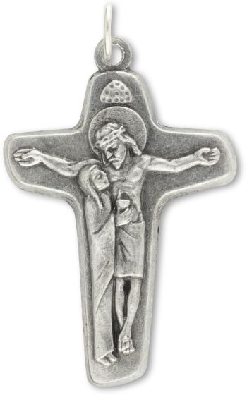 Mary at the Side of Jesus Crucifix – 1 5/8" Unity Cross Silver Oxidized, Made in Italy  (Minimum quantity purchase is 1)