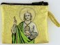 St Jude Full Color Rosary Pouch with Gold Accents - 2.5 x 3"    (Minimum quantity purchase is 1)