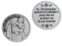 St Christopher (Travelers) Pocket Token - 1.25", Silver Ox   (Minimum quantity purchase is 1)