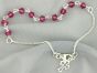  Sterling Silver Rosary Bracelet with Swarovski Crystals - Fuchsia *  (Minimum quantity purchase is 1)  