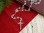 St Benedict Metal Rosary (9mm St Benedict Medal Beads) – Silver Oxidized, Made in Italy * (Minimum quantity purchase is 1)  