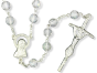 AB Clear Crystal / April 7mm Glass Bead Rosary - 20 1/2"    (Minimum quantity purchase is 1)