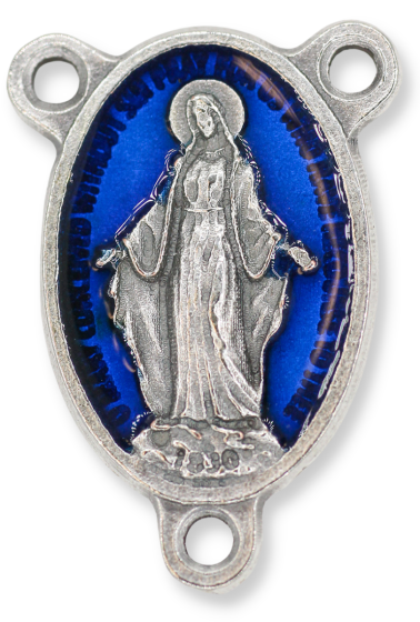  Miraculous Medal Center with Blue Enamel - 1"   (Minimum quantity purchase is 1)