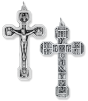 Large Stations of the Cross Crucifix - 2.5" Silver Oxidized, Made in Italy *    (Minimum quantity purchase is 1)