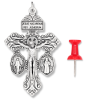 3-Way Pardon Crucifix (St. Benedict & Miraculous Medal) - 2-1/8" Silver Oxidized, Made in Italy  *  (Minimum quantity purchase is 1)